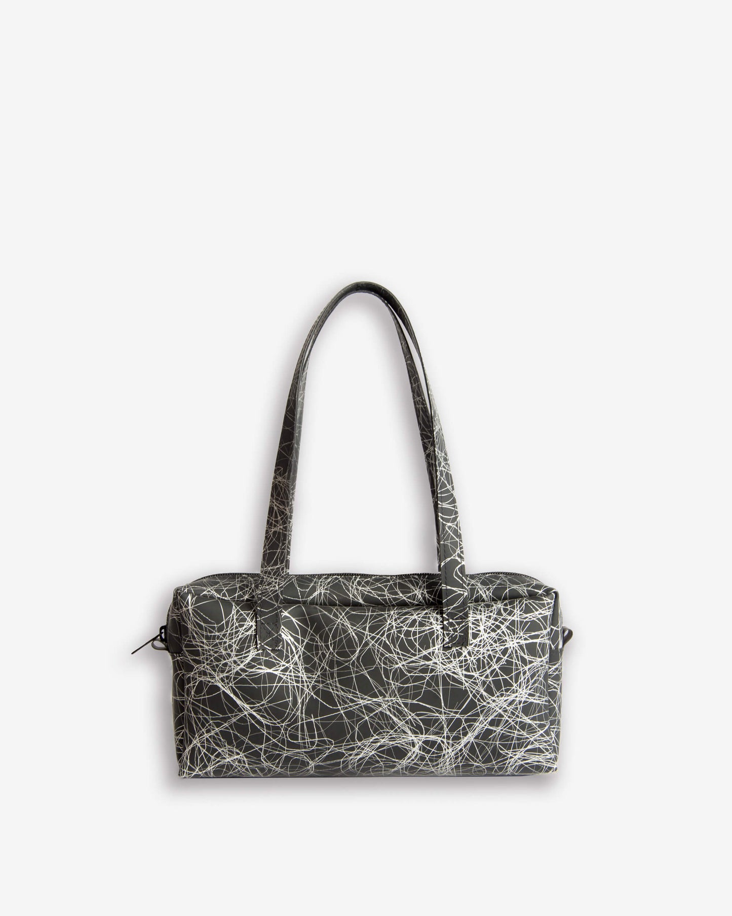 Small Shoulder Bag - silver on black