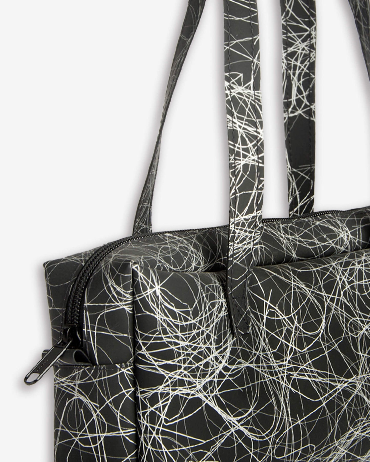 Small Shoulder Bag - silver on black