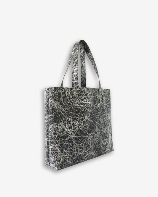 Medium Bag - silver on black