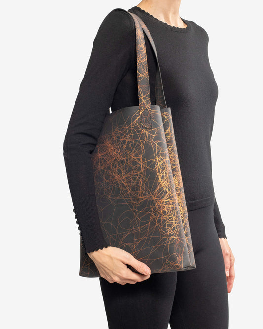Vertical Bag - bronze on black