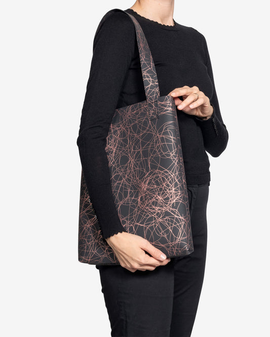 Vertical Bag - pink on black