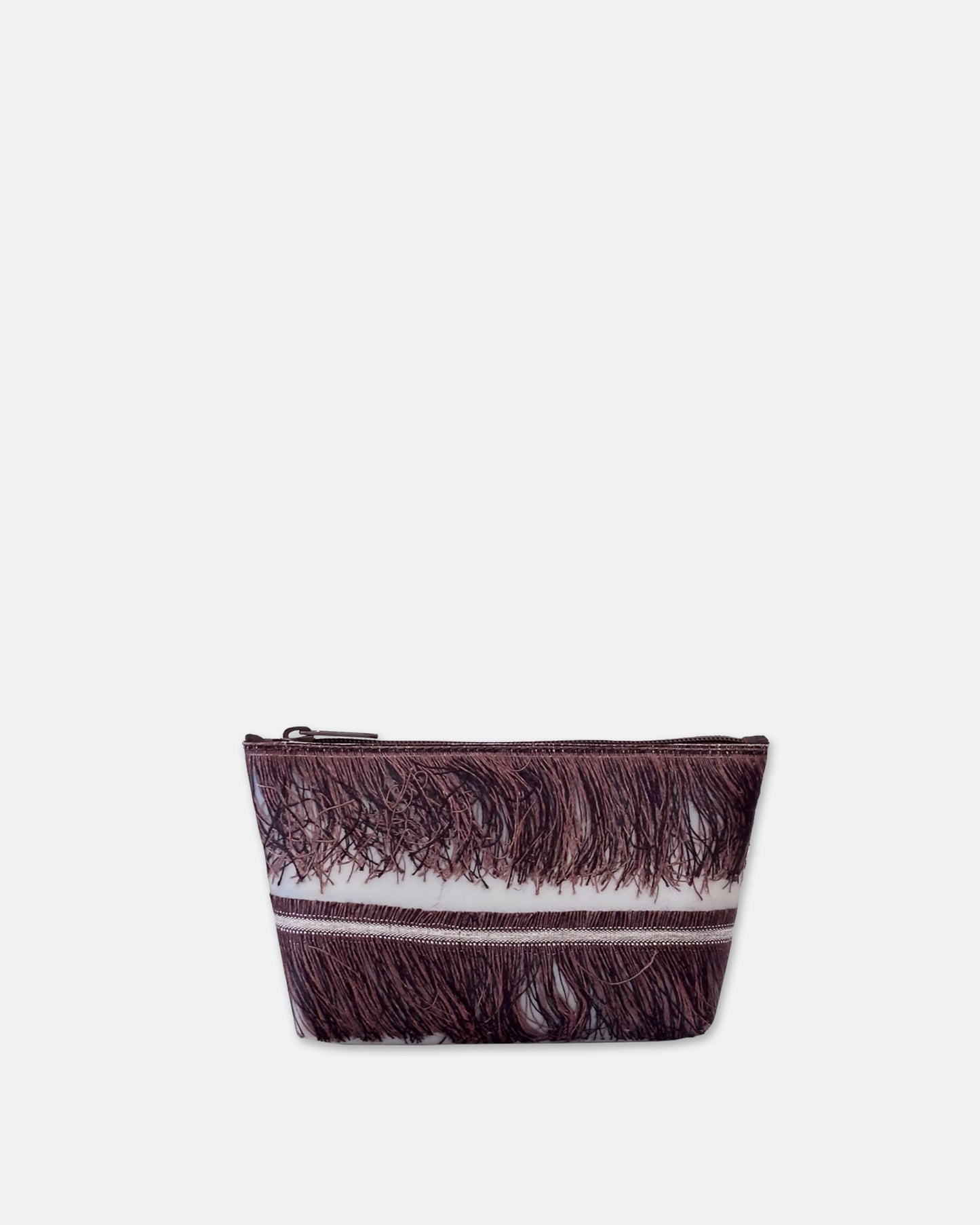 Small Cosmetic Bag - brown fringes