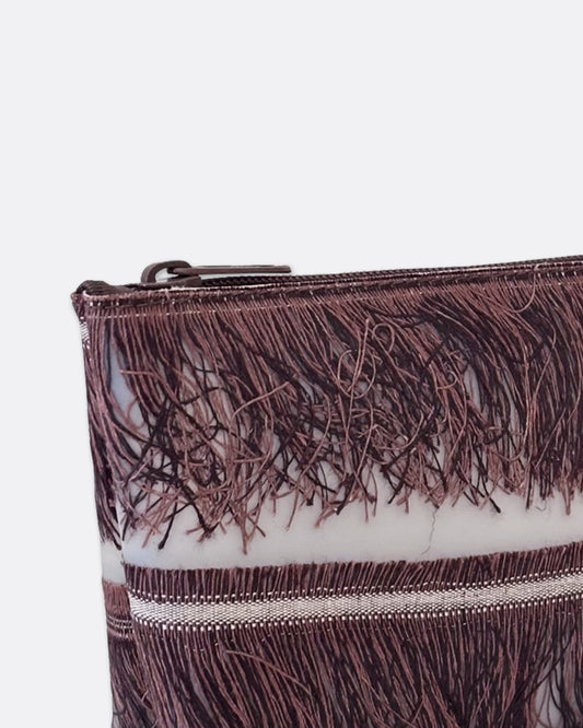 Small Cosmetic Bag - brown fringes