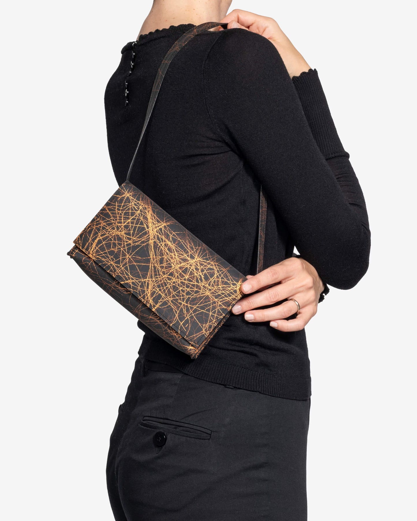 Mini Shoulder Bag - bronze on black