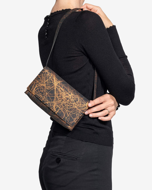 Mini Shoulder Bag - bronze on black