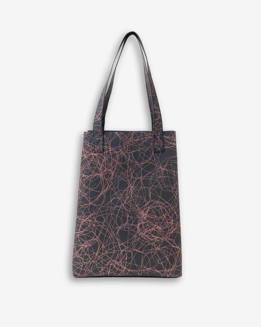 Vertical Bag - pink on black